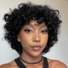 Natural Super Double Drawn Rosy Curl Wig With Bang